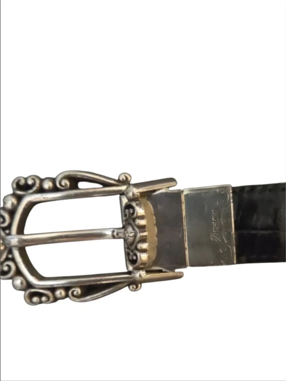 Brighton Vintage Reversible Light Pink/Black Western Belt with Silver Conchos